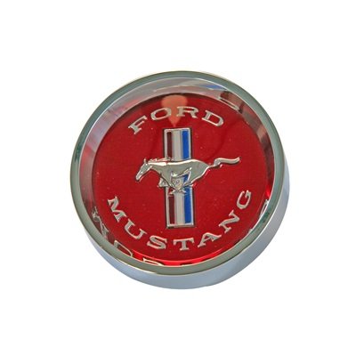 Scott Drake C5ZZ-1130 - 1965-1966 Ford Mustang Styled Steel Wheel Center Cap Running Pony Red